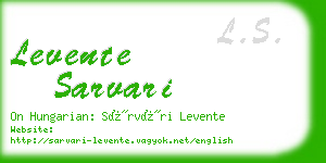 levente sarvari business card